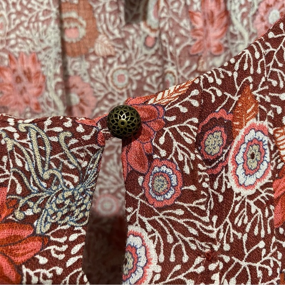 Lucky Brand Los Angeles Women's Purple/Burgundy Floral Long Sleeve Blouse Size S - Picture 14 of 14